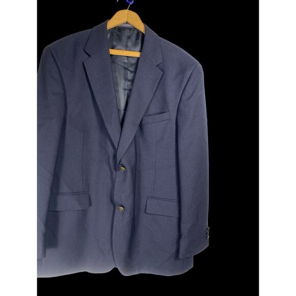 Dockers Blazer Suit Sport Coat Jacket Navy Blue Mens 44R 2 Button Wool Blend - Picture 2 of 8